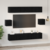 Set TV komoda Zidne 8 pcs Crni hrast Konstruirano drvo