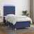 Vidaxl Box spring postelja z vzmetnico LED modra 80x200 cm blago