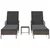 Ležaljka 3 pcs Siva i tamno siva 55 x 200 x 92 cm poliratan