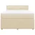 Vidaxl Box spring postelja z vzmetnico krem 160x200 cm blago