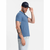 OMBRE Moška enobarvna pletena polo majica BASIC modra MDN126166 S