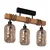 Brilagi - Plafonski luster WOOD GLASS 3xE27/60W/230V borovina/crna/zadimljeno-smeđa