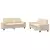 2-dijelni set sofa krem od tkanine