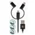 Forever 3v1 USB/microUSB, Lightning, USB-C 1m 1,5A črn podatkovni kabel