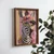 WallXpert uramljena MDF slika NAL029-70, zebra sa roze naočarima, cvetnim vencem i balonom od žvake, 50 x 70 cm