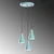 Conceptum Hypnose Luster Konikkem-6357-3, 75-114cm, O40 cm, 3xE27 , Tirkizni