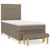 Box spring postelja z vzmetnico taupe 100x200 cm blago