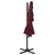 Vrtni suncobran s 4 razine i stupom 250 x 250 cm bordo