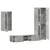 Set TV komoda FLORIN 3 pcs Betonski sivi Konstruirano drvo