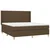 Vidaxl Box spring postelja z vzmetnico LED temno rjava 160x200cm blago