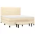 Vidaxl Box spring postelja z vzmetnico krem 180x200 cm blago