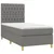 Vidaxl Box spring postelja z vzmetnico LED temno siva 90x190 cm blago
