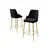 Hanah Home set od 4 barskih stolica Tera, crna tkanina Babyface, zlatne metalne noge
