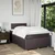 Vidaxl Box spring postelja z vzmetnico temno rjav 120x200 cm blago