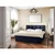 MID.YOU POSTELJA Z VZMETNICO 160 cm x 200 cm , les, tekstil, leseni material temno modra