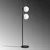Aberto Design Podna lampa Dual 13755, 30 x 30 x 155 cm, 2 x E27, 250 cm Kabl, Crna