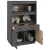 Visoka komoda siva 67 x 40 x 108,5 cm od masivne borovine