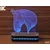 Black Cut 3D Lampa Glava konja, Toplo bela