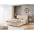 Bež boxspring postelja s prostorom za shranjevanje 200x200 cm Lysa – Ropez