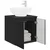 Umivaonik s policom Crna 49,5 x 44,5 x 65 cm Konstruirano drvo