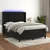 Vidaxl Box spring postelja z vzmetnico LED črna 140x190 cm žamet