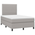 vidaXL Box spring postelja z vzmetnico LED sv. siva 120x200 cm blago