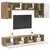Set TV komoda Zidne 4 pcs Betonski sivi Konstruirano drvo