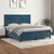 Vidaxl Box spring postelja z vzmetnico temno modra 160x200 cm žamet