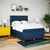 Vidaxl Box spring postelja z vzmetnico modra 140x190 cm blago