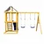 Kinder Home Dečiji drveni set 4u1 – tobogan 1,8 m, 2 ljuljaške, penjalica i mreža od konopaca 308×318×244cm