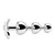 SuperLove Triple Bead Anal Plug Silver-Clear Gem