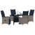 Set stola i stolica s jastukom 5 pcs Siva PE ratan