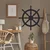 WallXpert metalni zidni ukras 5112, brodsko kormilo, 58 x 58 cm, crni
