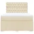 Vidaxl Box spring postelja z vzmetnico krem 140x190 cm blago