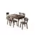 HANAH HOME Rasklopivi trpezarijski sto i stolice (7 delova) Exve Baroque Cappuccino