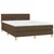 Vidaxl Box spring postelja z vzmetnico LED temno rjava 140x190cm blago
