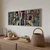 WallXpert uramljena MDF slika ARTSNTMDL10, kubistički gradski pejzaž u jarkim bojama, 50 x 120 cm