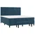 Box spring postelja z vzmetnico temno modra 180x200 cm žamet