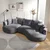 Atelier del Sofa Ugaona garnitura na razvlačenje Venedik Left, 317 x 163.5 x 71 cm, Tamnosiva
