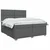 vidaXL Postelja boxspring z vzmetnico Temno siva 200 x 200 cm Blago