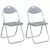 Sklopiva stolica 2 pcs Sivi 48 x 43,5 x 81 cm Lažna koža
