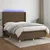 Vidaxl Box spring postelja z vzmetnico LED temno rjava 140x200cm blago