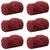Pokrivači za bacanje 6 pcs Bordeaux Crvena 150 x 130 cm Runo