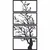 WallXpert metalni zidni ukras 5498, drvo u 4 vertikalno složena panela, 50 x 100 cm, crni