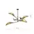 Luster na šipci LOTUS 6xE14/10W/230V crna/bež