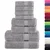 8-dijelni vrhunski set ručnika SOLUND sivi 600 gsm