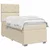 Vidaxl Postelja boxspring z vzmetnico Krem 80 x 200 cm Blago