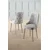 Hanah Home set trpezarijskih stolica Newa 8 kom, siva tkanina Babyface, hromirane metalne noge