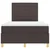 Vidaxl LED Box Spring Postelja Temno rjava 120 x 190 cm blago