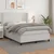 Vidaxl Box spring postelja z vzmetnico bel 140x190 cm umetno usnje